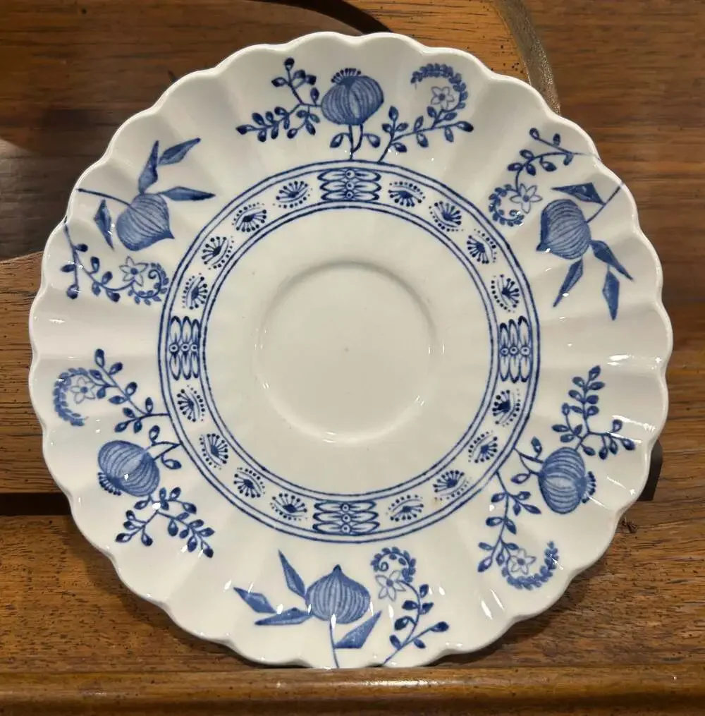 J & G Meakin England Classic White Nordic Blue Onion Saucer